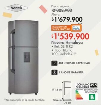 Metro Haceb Nevera Himalaya oferta