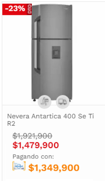 Easy Nevera Antartica 400 Se Ti R2 oferta