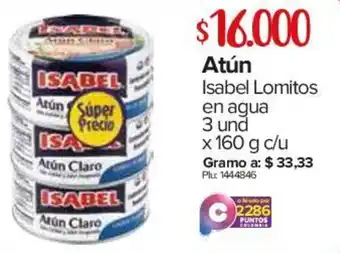Super Inter Atún Isabel Lomitos en Agua 3 Und x 160g oferta