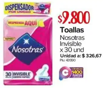 Super Inter Toallas Nosotras Invisible x 30 Und oferta