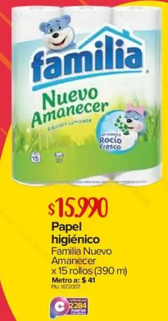 Super Inter Papel Higiénico Familia Nuevo Amanecer x 15 Rollos 390m oferta