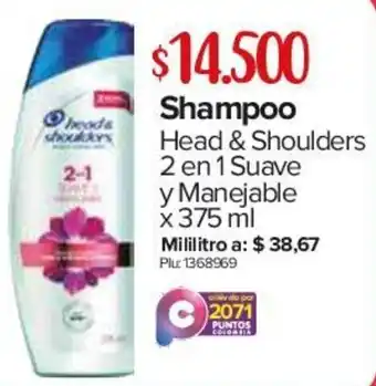 Super Inter Shampoo Head & Shoulders 2 en 1 Suave y Manejable x 375ml oferta