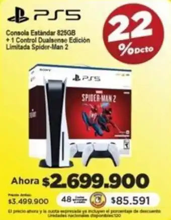 Alkomprar PS5 Consola Estándar 825GB +1 Control Dualsense Edición Limitada Spider-Man 2 oferta