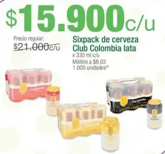 Jumbo Sixpack de cerveza Club Colombia lata x 330ml oferta