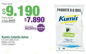Jumbo Kumis Colanta bolsa x 6 und x 200ml oferta