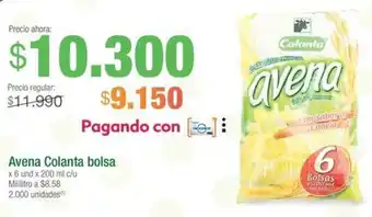 Jumbo Avena Colanta bolsa x 6 und x 200ml oferta