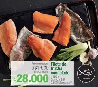 Jumbo Filete de trucha congelado x 500g oferta