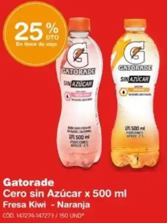 Makro Gatorade Cero sin Azúcar x 500ml oferta