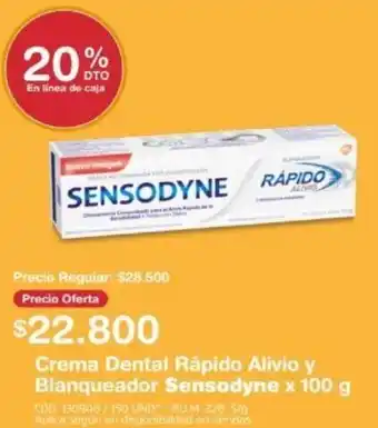 Makro Crema Dental Rápido Alivio y Blanqueador Sensodyne x 100g oferta