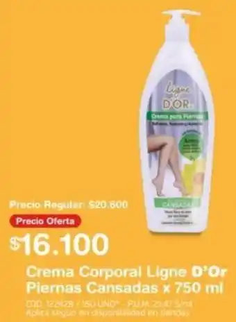 Makro Crema Corporal Ligne D'Or Piernas Cansadas x 750ml oferta