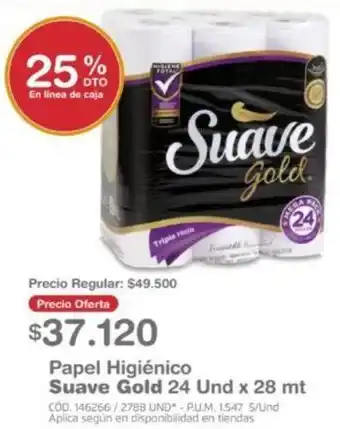 Makro Papel Higiénico Suave Gold 24 Und x 28mt oferta