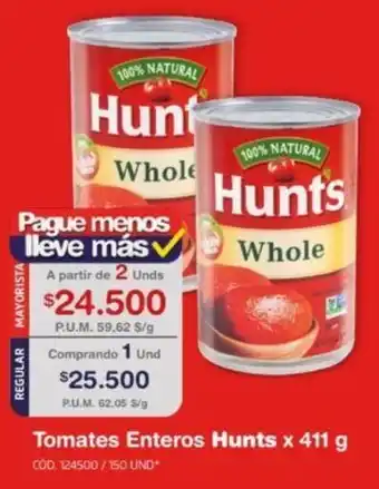 Makro Tomates Enteros Hunts x 411g oferta