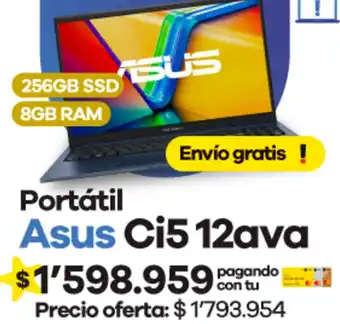 Éxito Portátil Asus Ci5 12ava oferta
