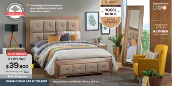 Muebles Jamar Cama Doble 1.40 M Toledo oferta