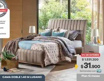 Muebles Jamar Cama Doble 1.40 M Lugano oferta