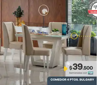 Muebles Jamar Comedor 4 Ptos. Bulgary oferta