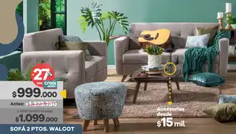 Muebles Jamar Sofá 2 Ptos. Walcot oferta
