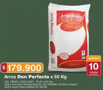 Makro Arroz Don Perfecto x 50kg oferta