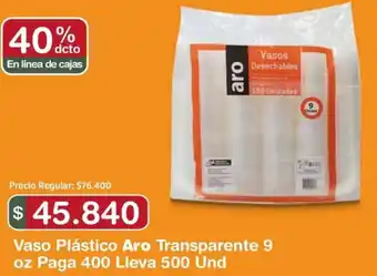 Makro Vaso Plástico Aro Transparente 9 oz Paga 400 Lleva 500 Und oferta
