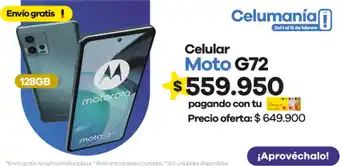 Éxito Celular Moto G72 oferta