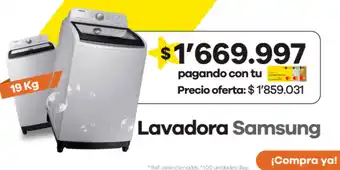 Éxito Samsung Lavadora 19kg oferta
