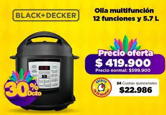 Alkomprar BLACK+DECKER Olla multifunción 12 funciones y 5.7L oferta