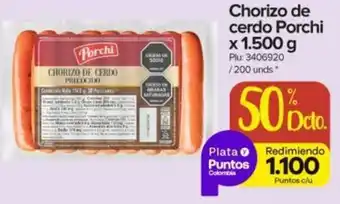 Surtimax Chorizo de cerdo Porchi x 1500g oferta