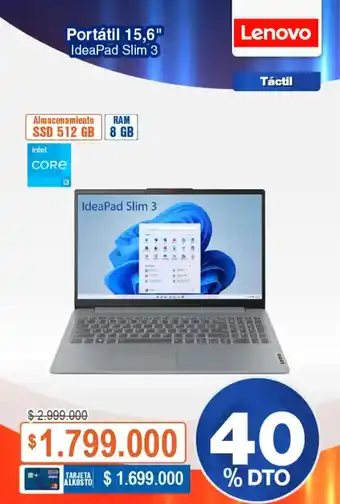Alkosto Lenovo Portátil 15,6" IdeaPad Slim 3 oferta