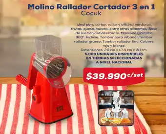 Tiendas D1 Molino Rallador Cortador 3 en 1 Cocuk oferta