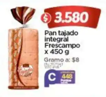 Surtimax Pan tajado integral Frescampo x 450 g oferta
