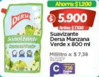 Surtimax Suavizante Dersa Manzana Verde x 800 ml oferta