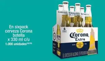 Jumbo En sixpack cerveza Corona botella x 330 ml c/u oferta