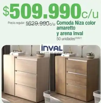 Jumbo Comoda Niza color amaretto y arena Inval oferta