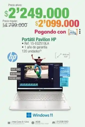 Jumbo Portátil Pavilion HP oferta