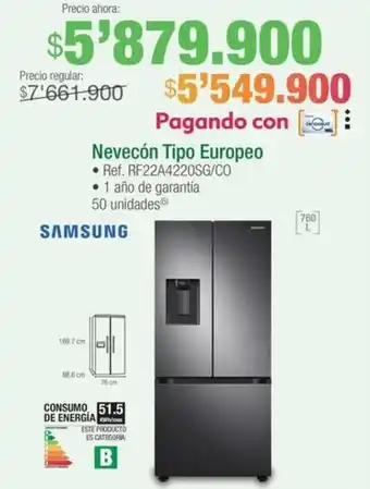 Jumbo SAMSUNG Nevecón Tipo Europeo oferta