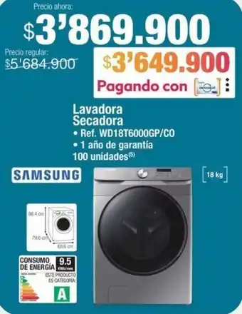 Jumbo SAMSUNG Lavadora Secadora oferta
