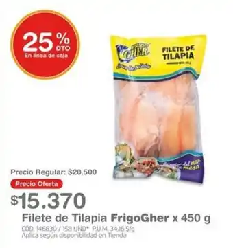 Makro Filete de Tilapia FrigoGher x 450 g oferta