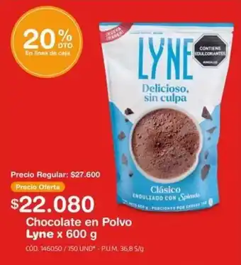 Makro Chocolate en Polvo Lyne x 600 g oferta