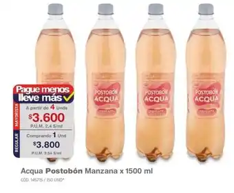 Makro Acqua Postobón Manzana x 1500 ml oferta