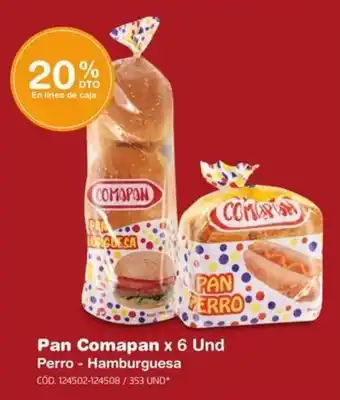 Makro Pan Comapan x 6 Und Perro - Hamburguesa CÓD. 124502-124508/ 353 UND* oferta