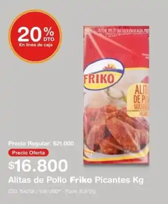 Makro Alitas de Pollo Friko Picantes Kg oferta