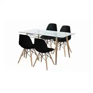 Alkomprar Juego de Comedor TUKASA 4 Puestos Rectangular Praga oferta