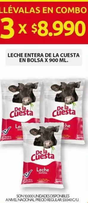 Ara LECHE ENTERA DE LA CUESTA EN BOLSA X 900ML x 3 oferta
