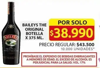 Ara BAILEYS THE ORIGINAL BOTELLA X 375ML oferta