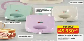 Ara HOFFEN SANDUCHERA DE DOS PUESTOS 750W oferta