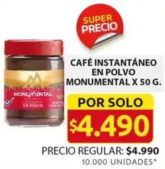 Ara CAFÉ INSTANTÁNEO EN POLVO MONUMENTAL X 50G oferta
