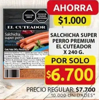 Ara SALCHICHA SUPER PERRO PREMIUM EL CUTEADOR x 240G oferta