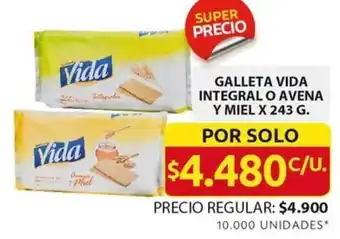 Ara GALLETA VIDA INTEGRAL O AVENA Y MIEL X 243G oferta