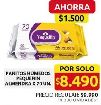 Ara PAÑITOS HÚMEDOS PEQUEÑIN ALMENDRA X 70UN oferta