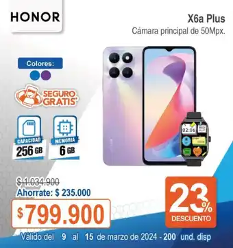 Alkosto HONOR X6a Plus Cámara principal de 50Mpx. oferta